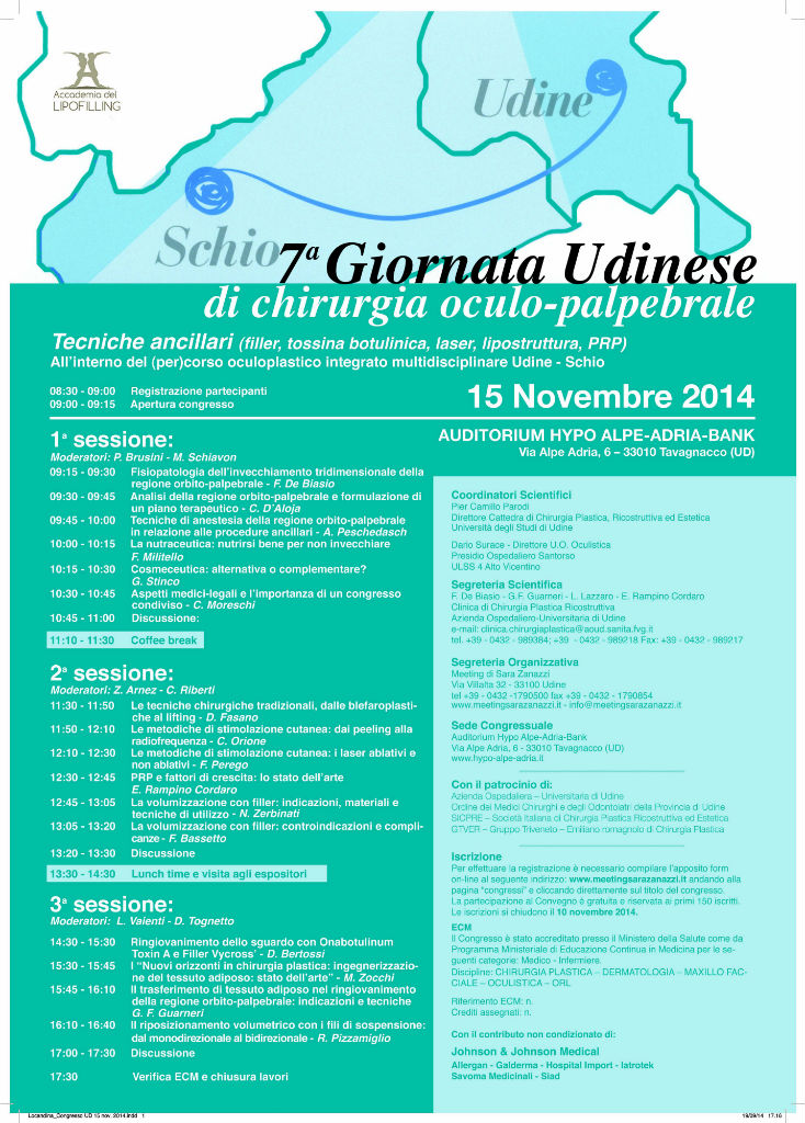 Chirurgia Oculo-palpebrale - 7° Giornata Udinese - 15 Novembre 2014